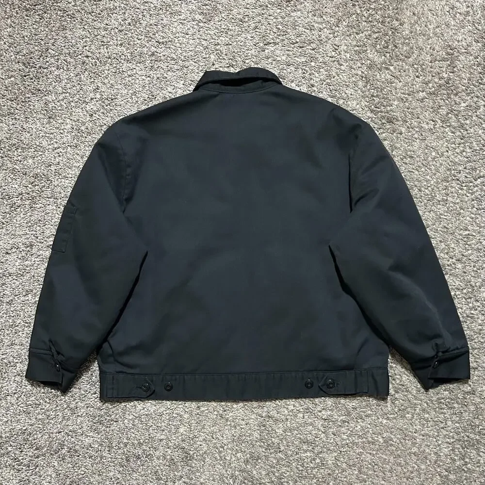 Vintage Dickies Jacket Mechanic Eisenhower Detroit Full Zip Black 90s Mens XL